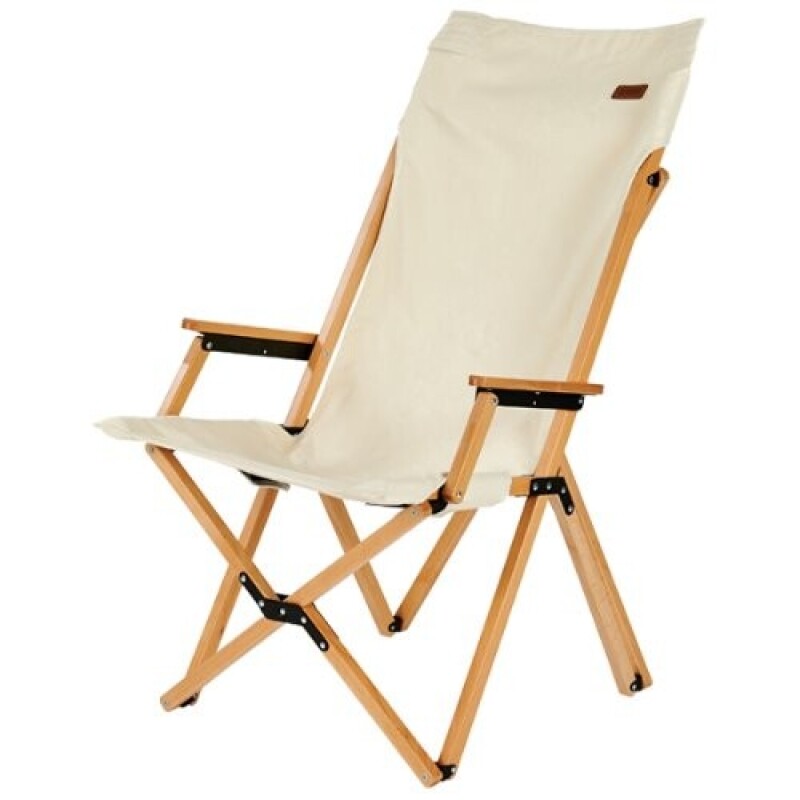 군토,[마운트리버] 릴렉스 우드 캔버스 체어 팔걸이형 - 아이보리