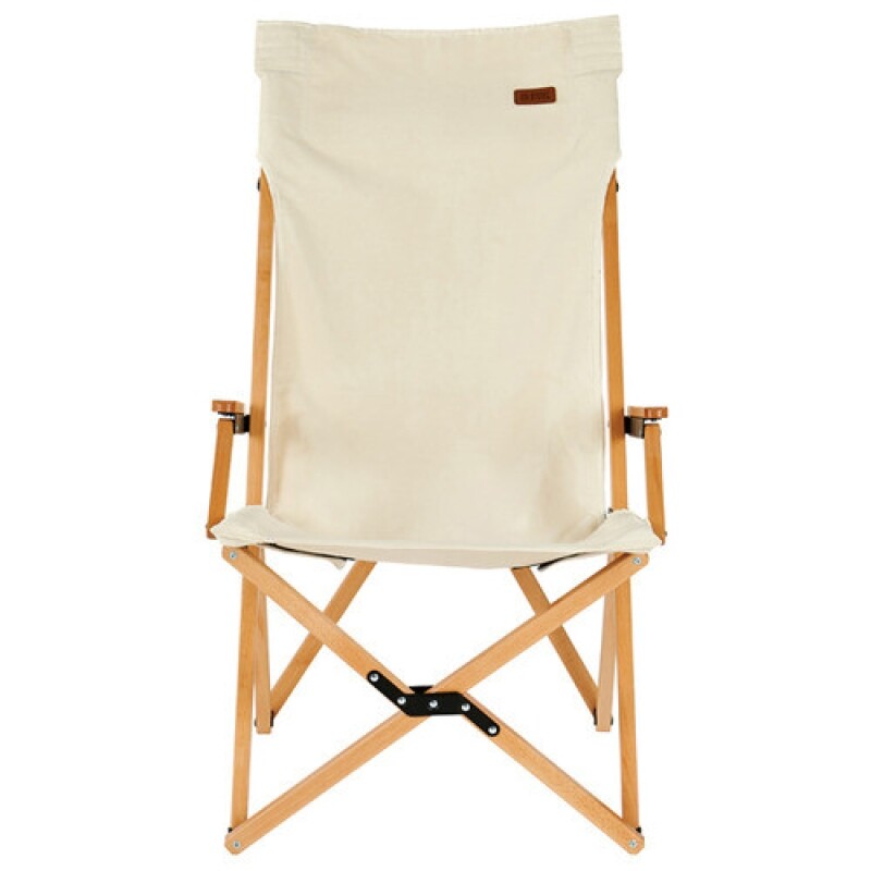 군토,[마운트리버] 릴렉스 우드 캔버스 체어 팔걸이형 - 아이보리