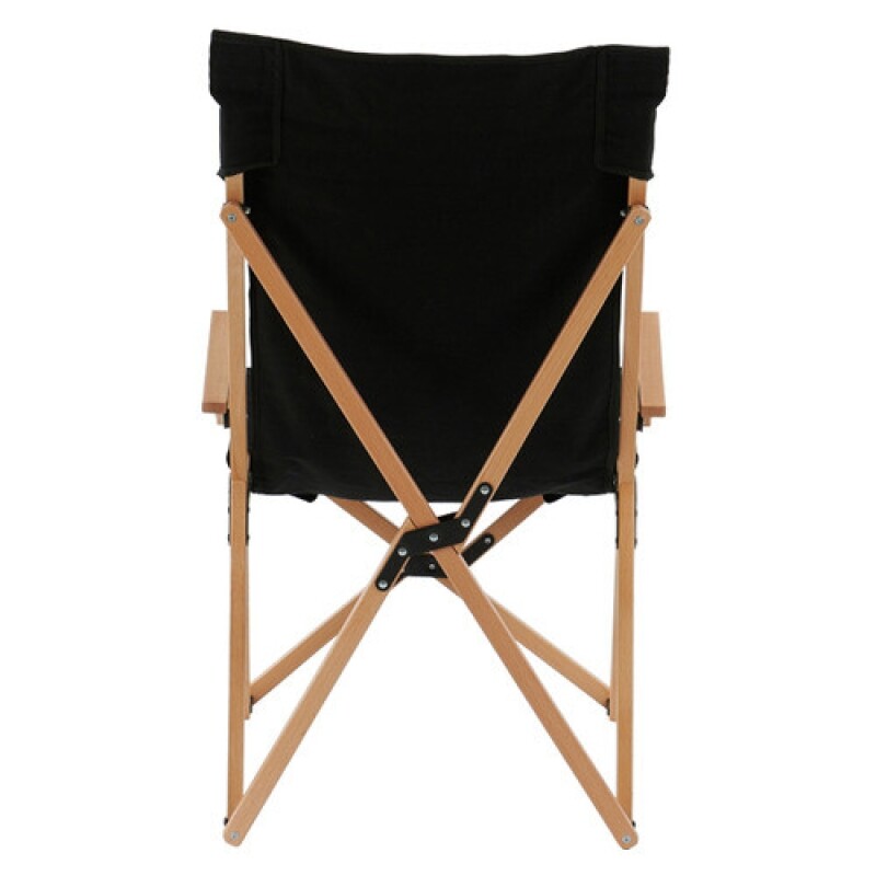 군토,[마운트리버] 릴렉스 우드 캔버스 체어 팔걸이형 - 블랙