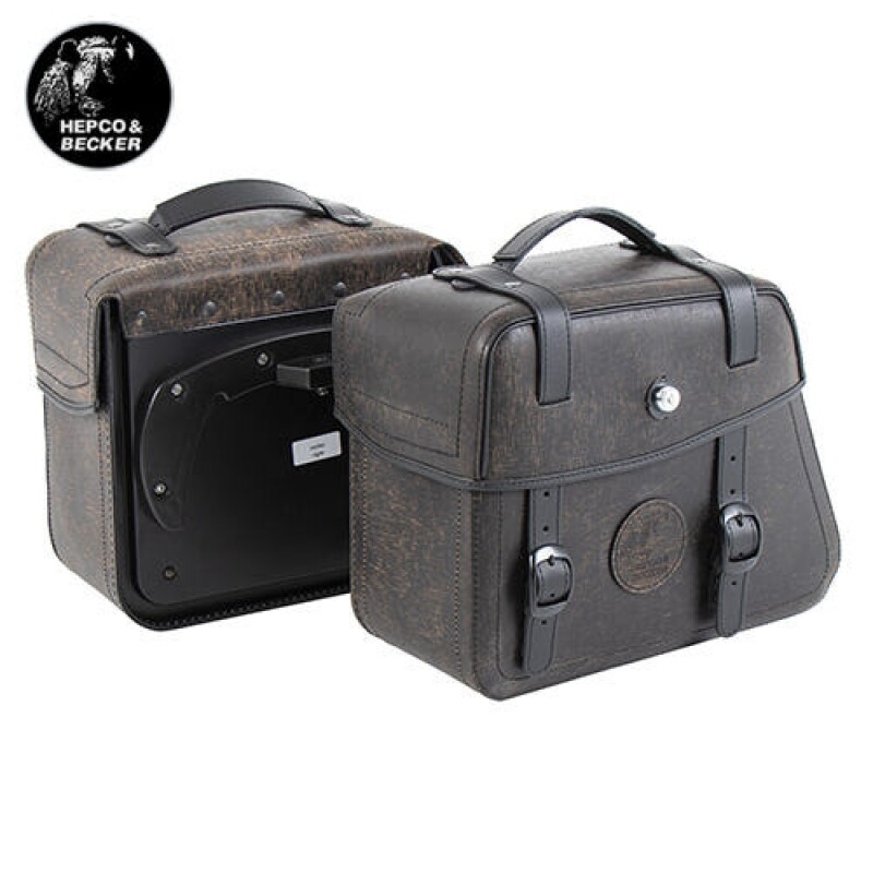 군토,[햅코앤백커] 러지드 새들백 C-BOW 사이드케이스 세트 (21리터) 브라운 - 620355 00 08