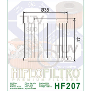 [하이플로필트로] HF207 엔진오일필터 - 베타 Evo 300 4T 트라이얼 4행정 (09-17)